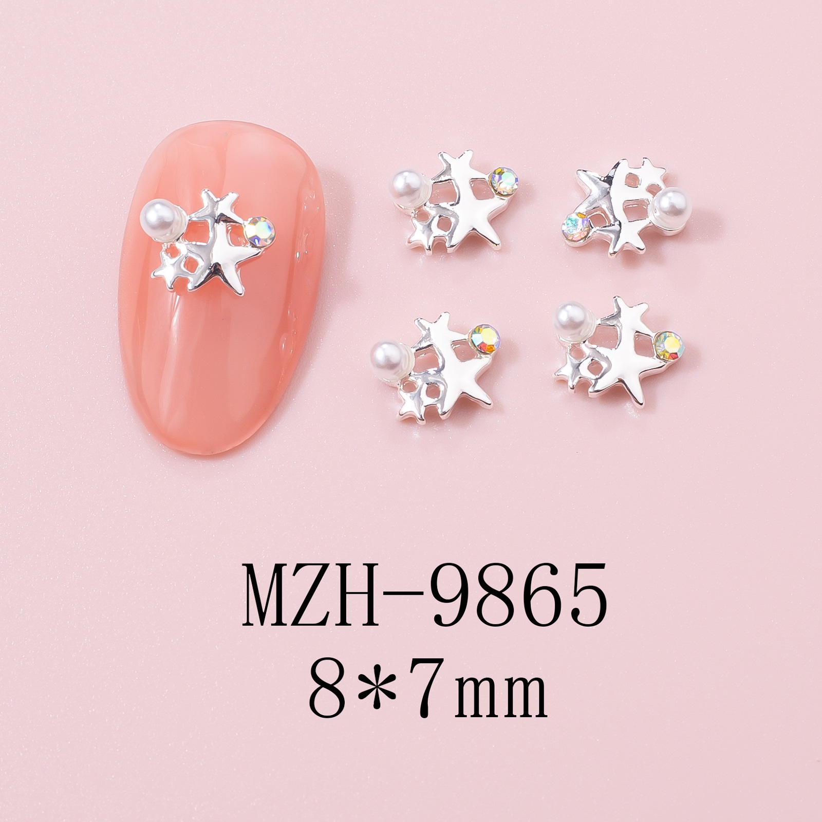 5g Weight Nail Decoration Accessories Nail Supplies 10 PCS/Package Quantity Alloy Material Star Pattern Cute Style Cute Star Alloy Nail Decoration Accessories 10 PCS/Package 15