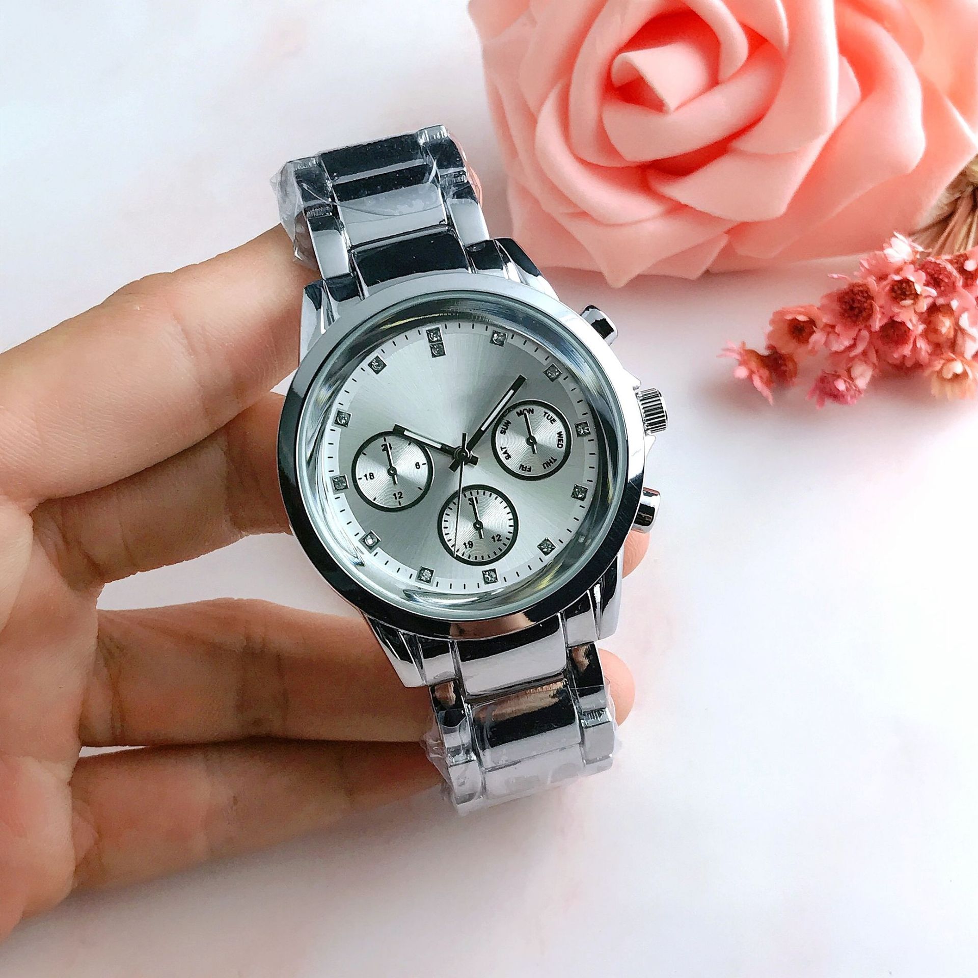 New Trendy Men's Sports Fashion Watch Business Style Fake Three-eyed Quartz Watch Export Style Factory Direct Sale