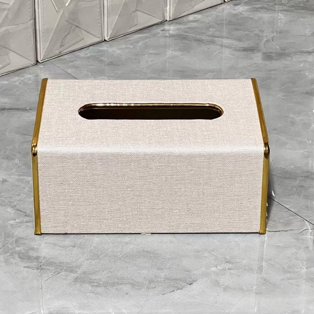 Hogar dormitorio luz caja de pañuelos de lujo creativo simple sala de estar caja de pañuelos hotel restaurante mesa de café de cuero caja de pañuelos