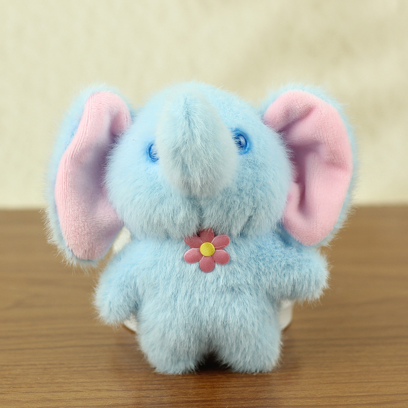 Ventas calientes de chatarra en línea elefante pequeño llavero muñeca colgante juguete de peluche muñeca elefante boda arrojar regalo