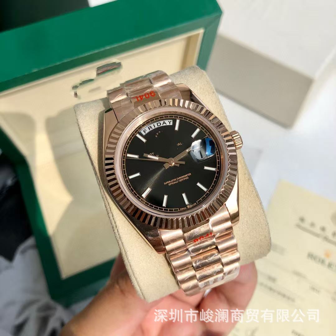 Comercio exterior transfronterizo negro DD diario de domingo mesa de juego verde reloj mecánico automático reloj de hombre reloj calendario doble