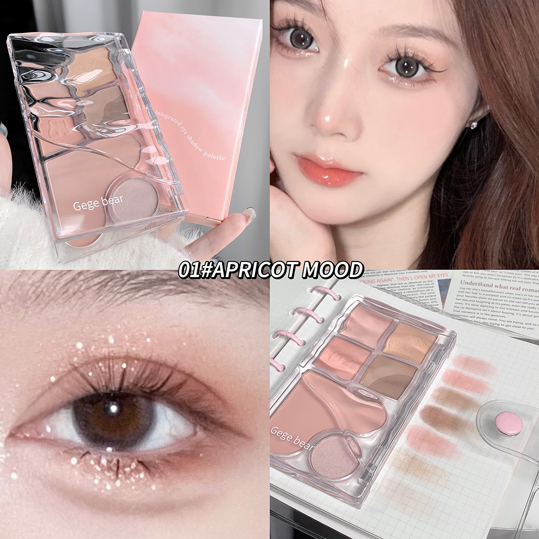 Gege bear light shadow eye shadow integral blush matte eye shadow blush en un disco maquillaje cosmético al por mayor