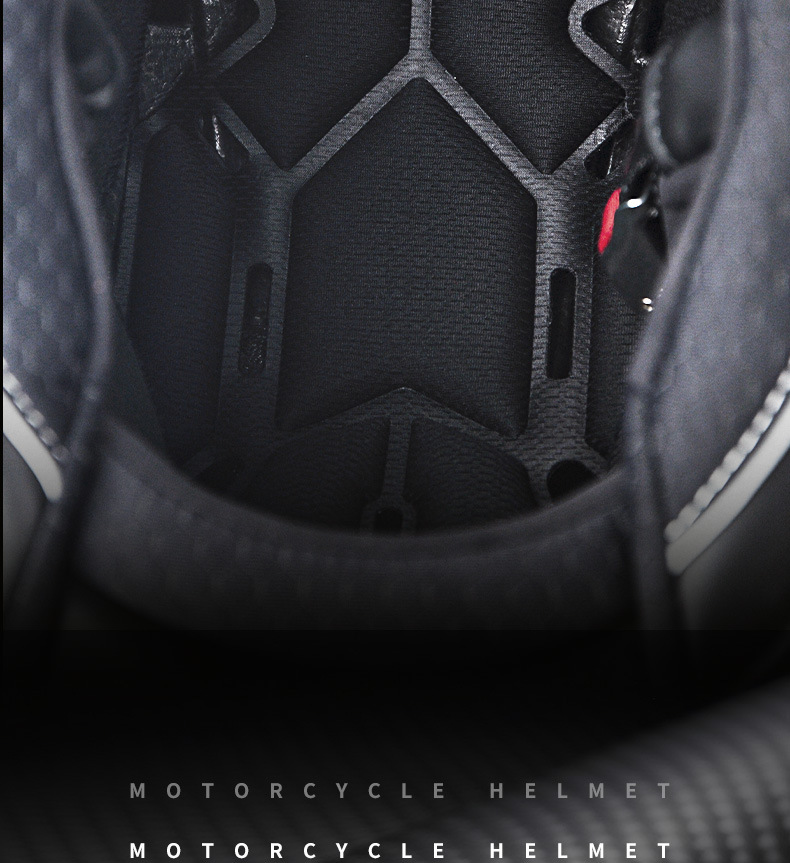 Ad Motorcycle Helmet Three-Quarter Carbon Fiber Half Helmet Pedal Cruise Motorcycle All-Season Cycling Winter Safety Helmet