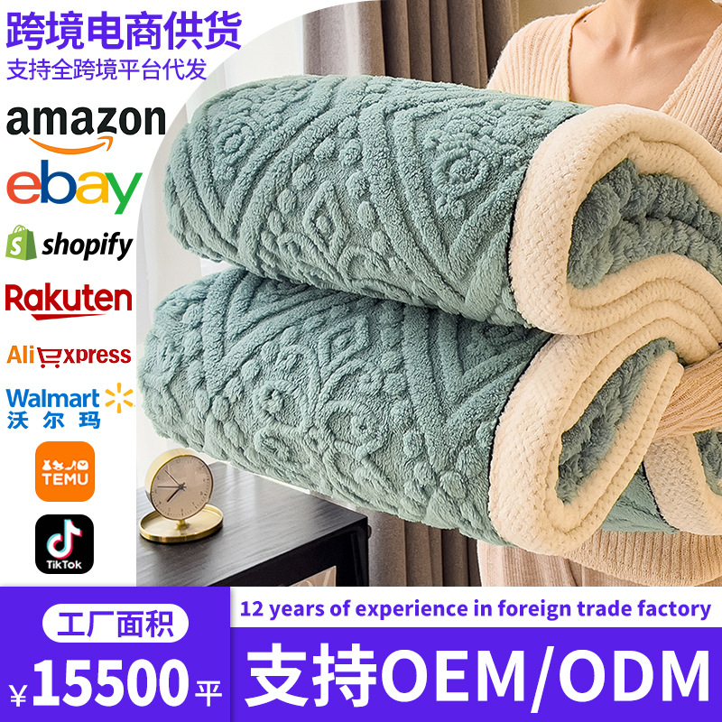 Comercio exterior transfronterizo amazonas tallado mantas de peluche gruesas mantas de coral mantas de oficina pequeña siesta mantas de sofá