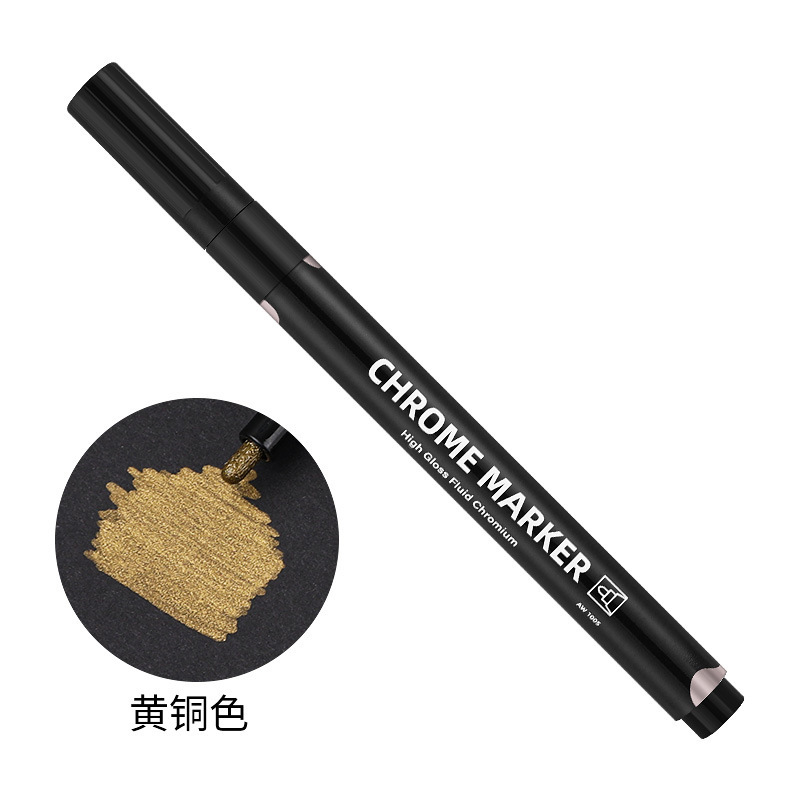 Bolígrafo de reparación de arañazos de modelo Pluma brillante para colorear y colorear Pluma de retoque de modelo de metal Pluma de espejo Pluma cromada al por mayor