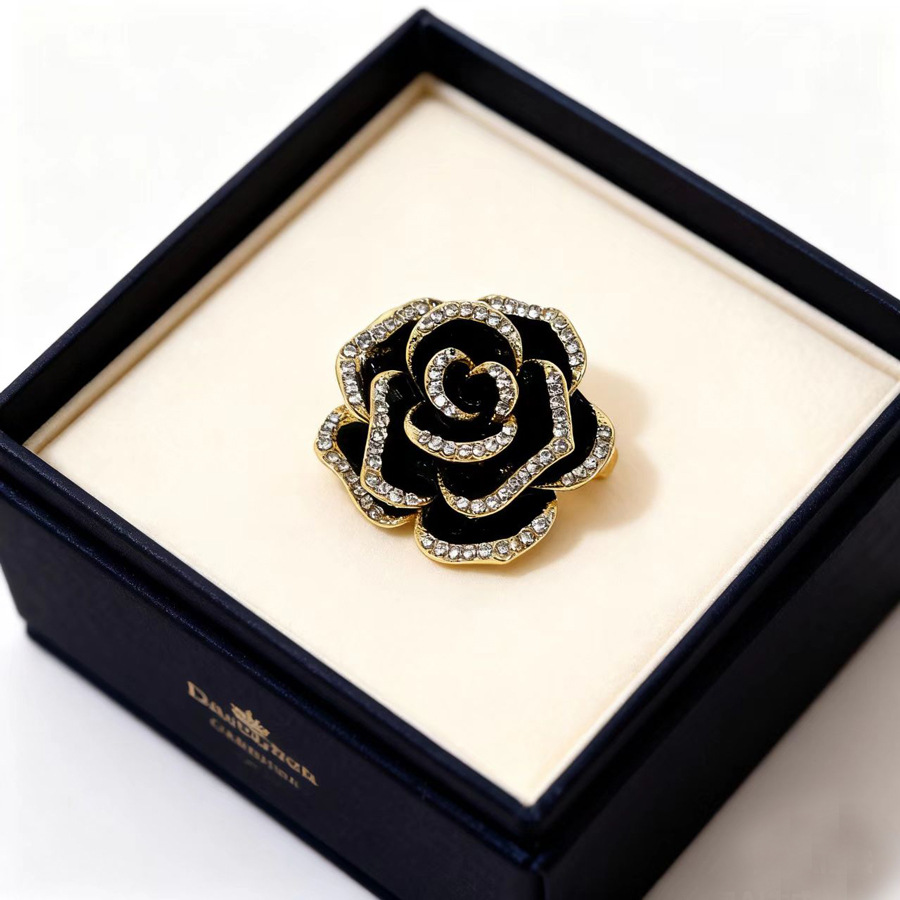Elegante Doppellagige Rosenbrosche Exklusive Kamelien Brosche_voghion.com