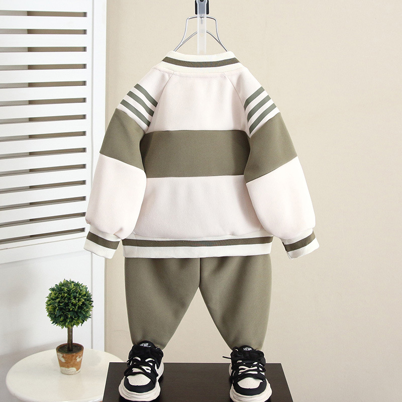 5999 Little Yellow Duck Ropa para niños Traje para niños Primavera y otoño 2024 Nuevo traje de béisbol para bebés de moda Traje de dos piezas para niños