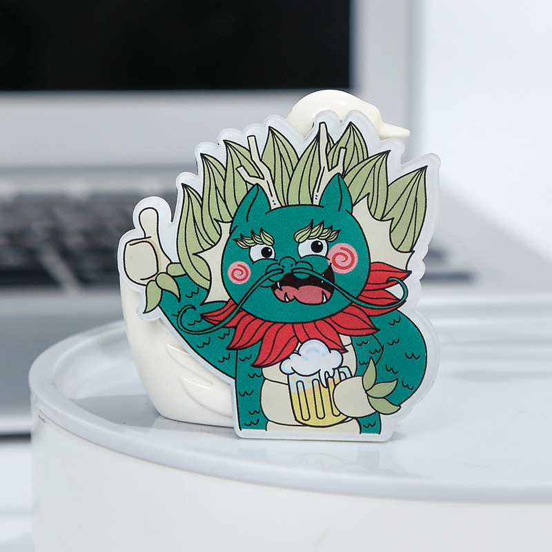 Dinosaurio creativo lindo acrílico refrigerador Pegatinas magnéticas personalizadas publicidad personalizada pantalla decoración impermeable pegatinas magnéticas