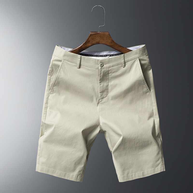 ストレッチカジュアルショーツメンズ夏薄いベルト付きコットン5点パンツメンズスリムパンツミッドパンツトレンド|undefined