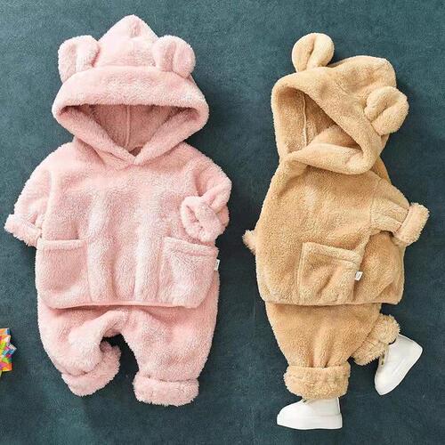 Children's clothing for girls, autumn and winter outfits for cute baby girls, padded outerwear for infants aged 0-1-2-3 years, princess baby sets