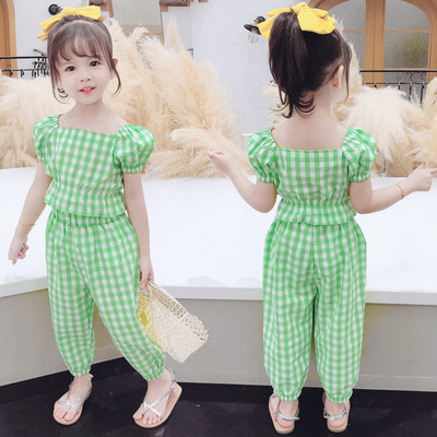 Children clothes girl suit baby summer new pattern Korean Edition Two piece set 2021 Children's clothing Summer wear Foreign trade Exit clothing