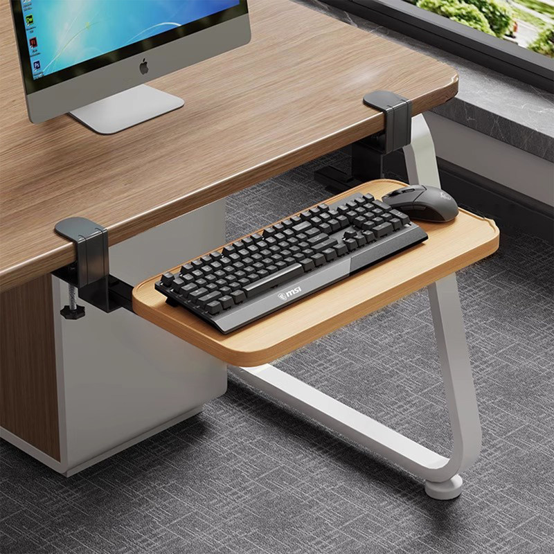 Keyboard stand for office workstations, no-drill sliding rack, pull-out storage rack, mouse holder, arm support Keyboard stand for office workstations, no-drill sliding rack, pull-out storage rack, mouse holder, arm support
