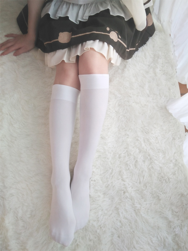 Japanese solid color long tube socks