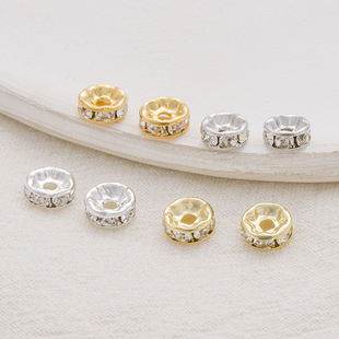 �~����18k��ɫ����ɫ�Ȧ΢��ʯdiy����朸����Ƭ܇݆��