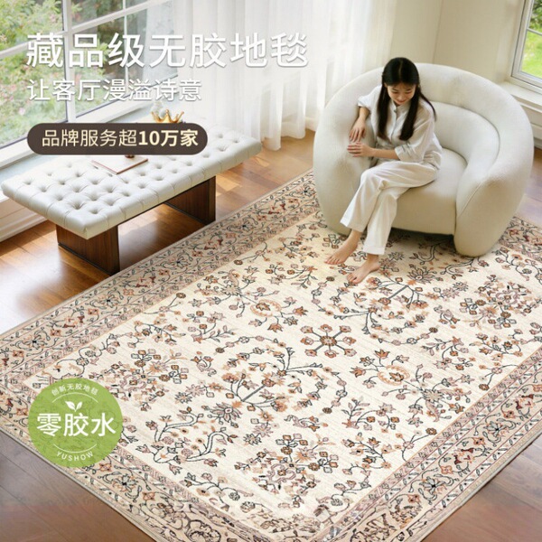 Modern waterproof retro antibacterial woven carpet for living room