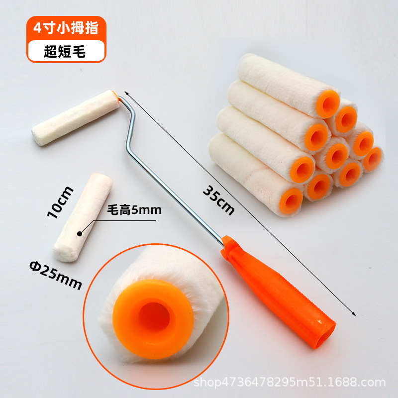 4 pulgadas pulgar pequeño cepillo de rodillo de pintura de látex resistente a solventes cepillo de pintura de látex cepillo de revestimiento de azulejos