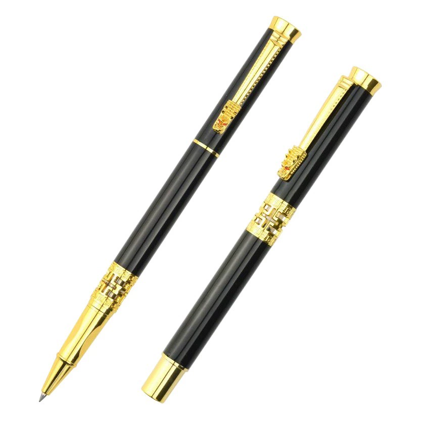 Готовая поставка, ретро вырезанный кран, ручка для подписи, старинная металлическая ручка для подписи, офисная ручка для письма, лазерный логотип