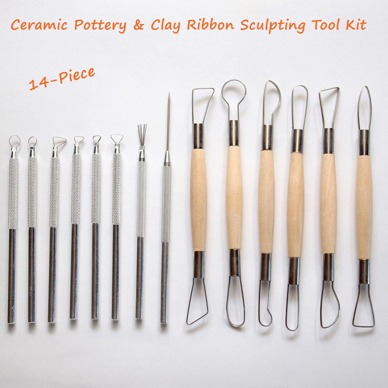 Herramientas de cerámica transfronterizas de acero inoxidable bola varilla de piedra plástica arcilla conjunto de barro de cerámica herramientas manuales escultura cuchillo penetración