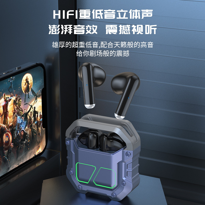 Nuevos auriculares Bluetooth transfronterizos U60 Tecnología Mecánica Viento 5.2TWS Luz respiratoria auriculares de juego de alta duración