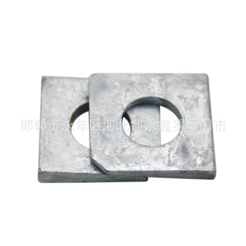 GB853方形斜垫 热镀锌方垫片四方大平垫热浸锌缺角M16M10M12M18M2