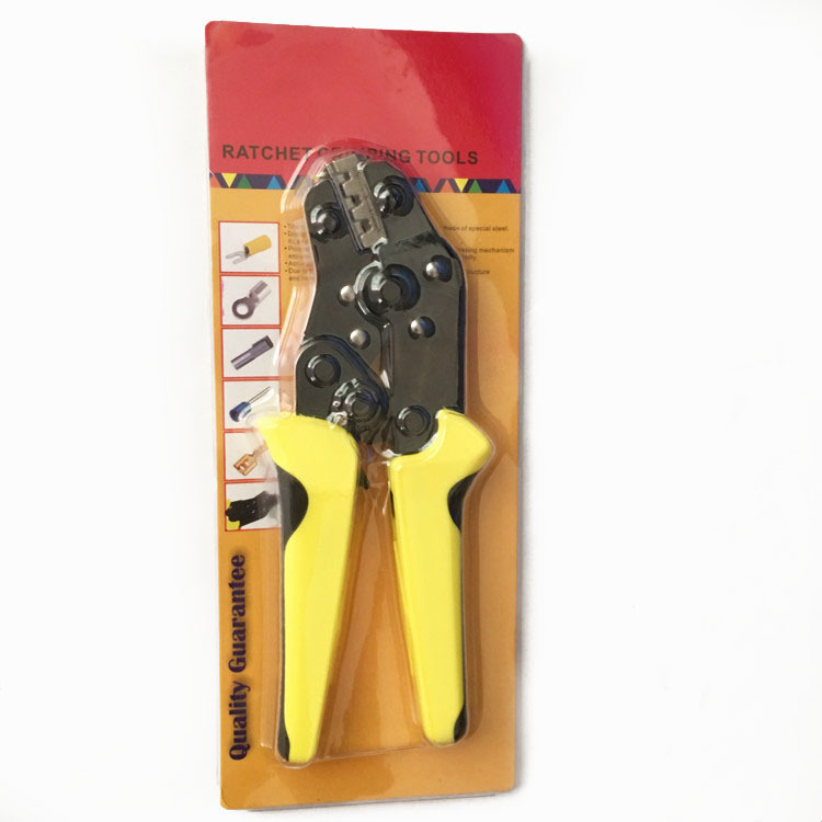 Ratchet Type Crimping Pliers German Cold-Pressed Insulated Fork-Shaped Open Line Labor-Saving High Carbon Steel Multi-Functional Crimping Pliers Wholesale
