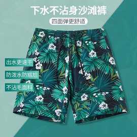 夏季新款男士休闲裤宽松大码五分裤百搭旅游运动速干沙滩裤男短裤