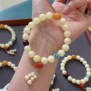 Natural white beeswax single-ring bracelet Russian white wax bracelet white nectar bone china white beeswax factory wholesale