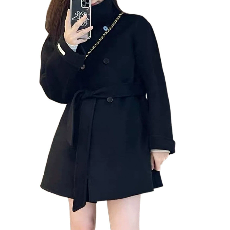 Demi-season short woolen coat, jacket, for teenagers, high-quality style, British style