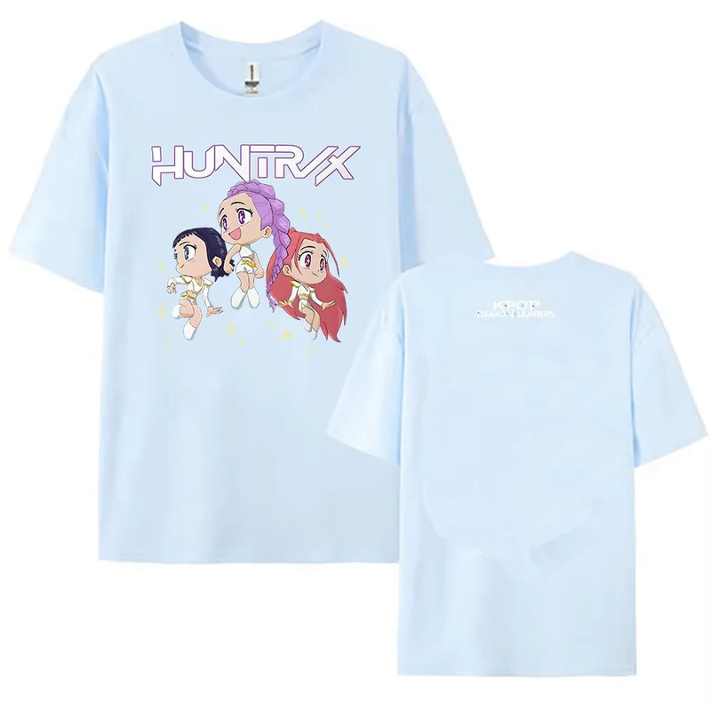 クロスボーダー KPop Demon Hunters デーモンハンターズ グループ ユニセックス カジュアル コットン ラウンドネック 半袖 Tシャツ|undefined