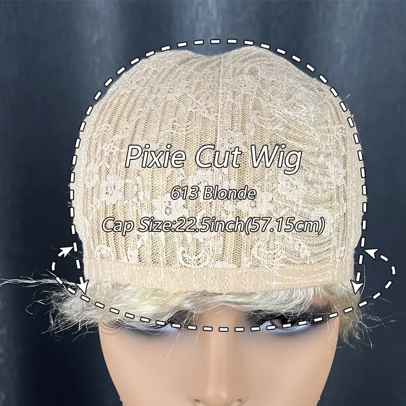 6inch 60# color human hair wig pixie cut真人发发套白色发套|undefined