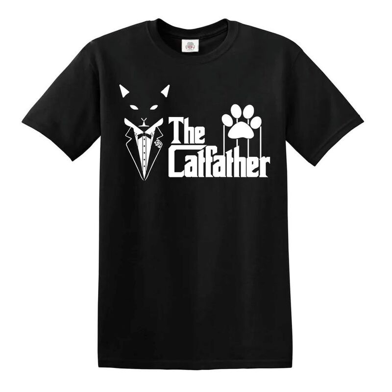 Cat Godfather cute printed cartoon cotton T-shirt cross-border e-commerce hot foreign trade