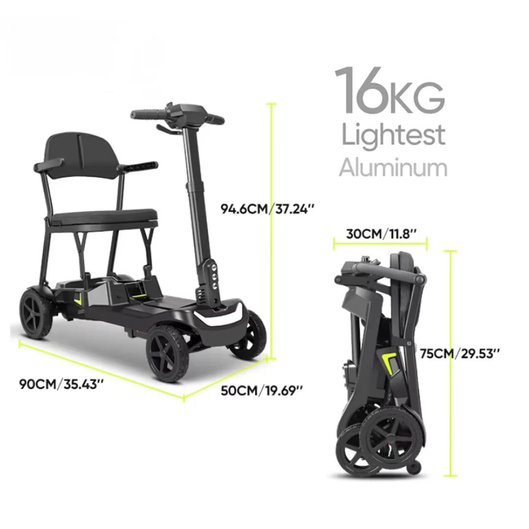 Lightweight Folding Aluminum Alloy Frame Electric Mobility Scooter for the Elderly