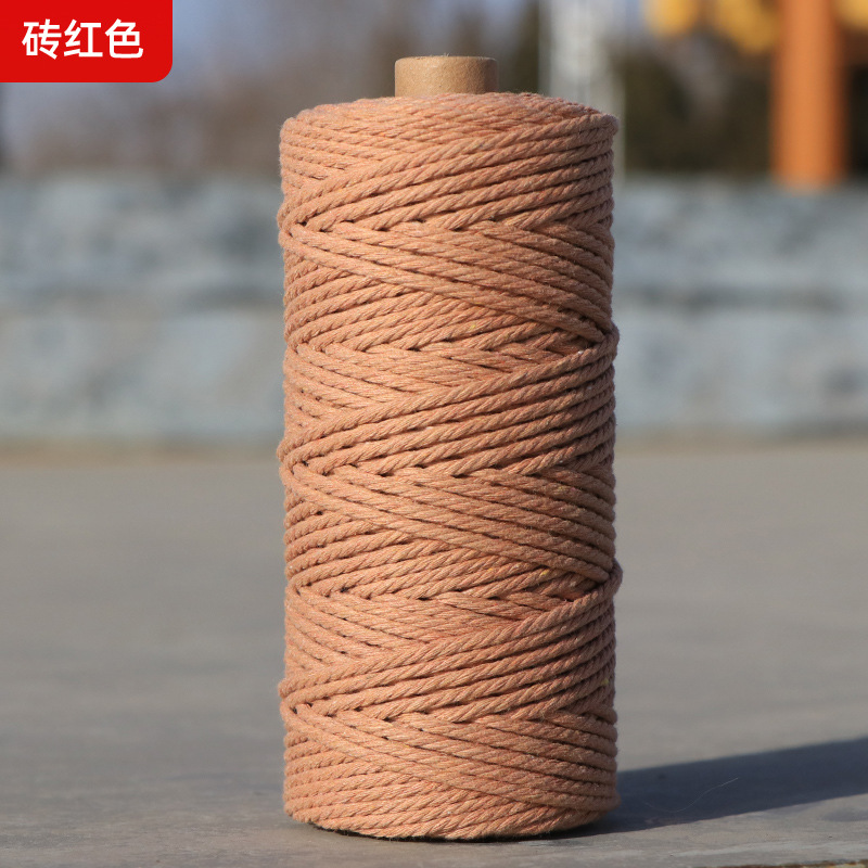 Cuerdas de algodón de color transfronterizas tejidas de algodón 2mm3mm4mm cuerdas de algodón hechas a mano cuerdas decorativas DIY cuerdas de algodón de color colgantes