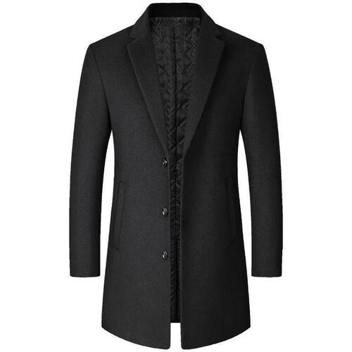 Autumn and winter wool trench coat for men, new style wool overcoat, slim-fit wool men's clothing, mid-length woolen outerwear.