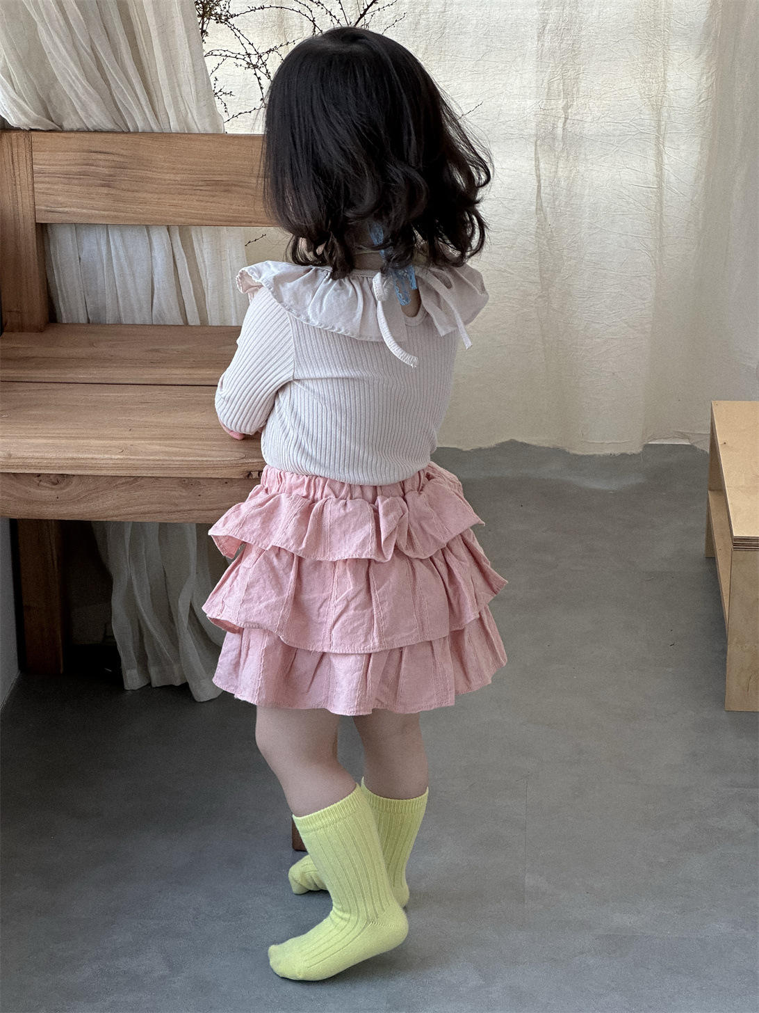Conjunto de Blusa y Falda Corta Mameluco para Niñas de Algodón, Manga larga para Otoño