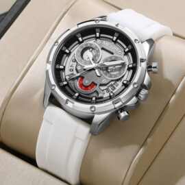 MEGIR新款男士时尚多功能硅胶石英表防水批发夜光日历计时码手表