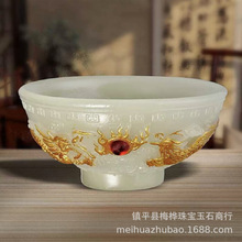 批发夜光聚宝盆麒麟龙凤招财进宝碗家用工艺品办公室客厅百财摆件