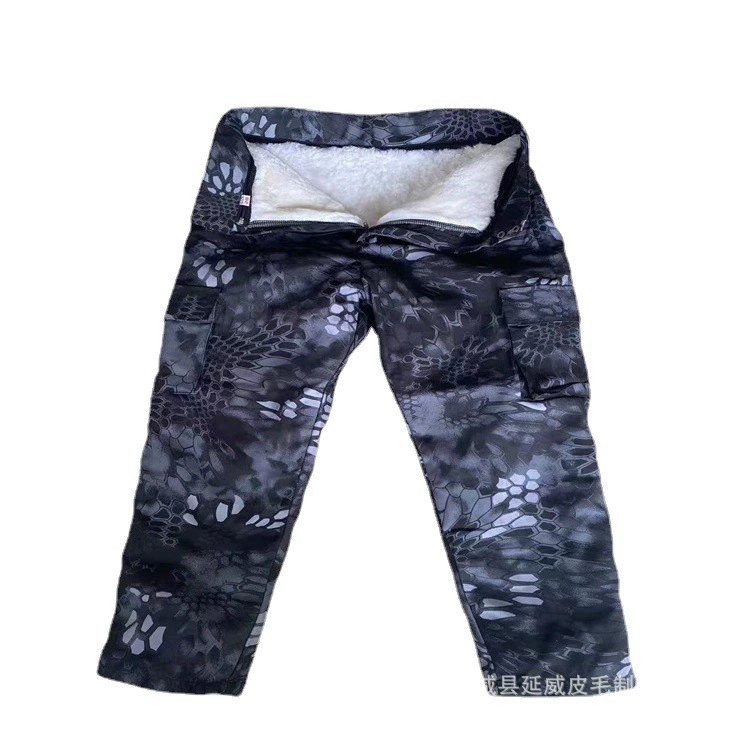 Оптовая подкладка из овчины и меха кожаные штаны теплые ветрозащитные морозостойкие шерстяные кожаные штаны