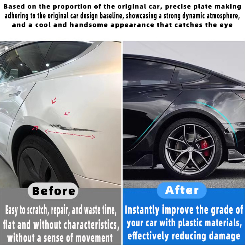 Suitable for 19-23 Model 3 Wide Body Wheel Eyebrow Modification Tubro Wide Body Wheel Eyebrow Widening Decorative Wheel Eyebrow