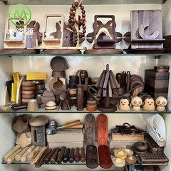 黒胡桃木工芸品木製品置物小夜灯ベースコーヒー器具ハンドル彫刻木ベース