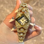 歌迪轻奢满钻小复古手镯表带女表石英手表批发考试手表