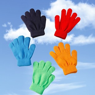 Winter New Knitted Children's Warm Gloves Macaron Warm Windproof Gloves Children's Anti-freeze Finger Gloves