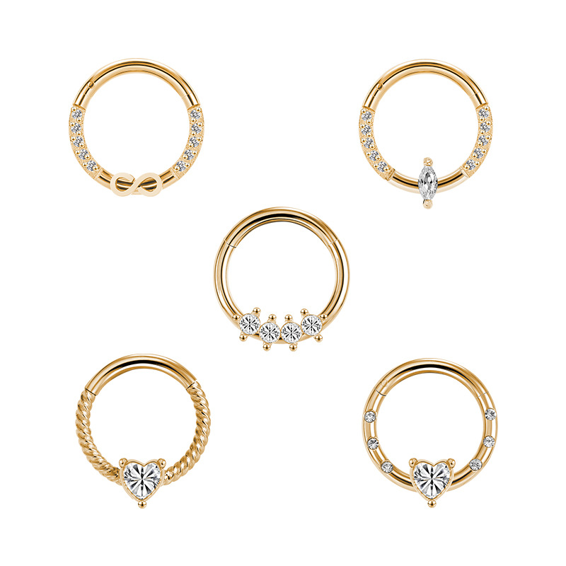 2023 New Hot Stainless Steel Diamond CZ Nose Ring Zircon Nose Decoration Women's Elegant Fashion Nose Hoop detail image 10