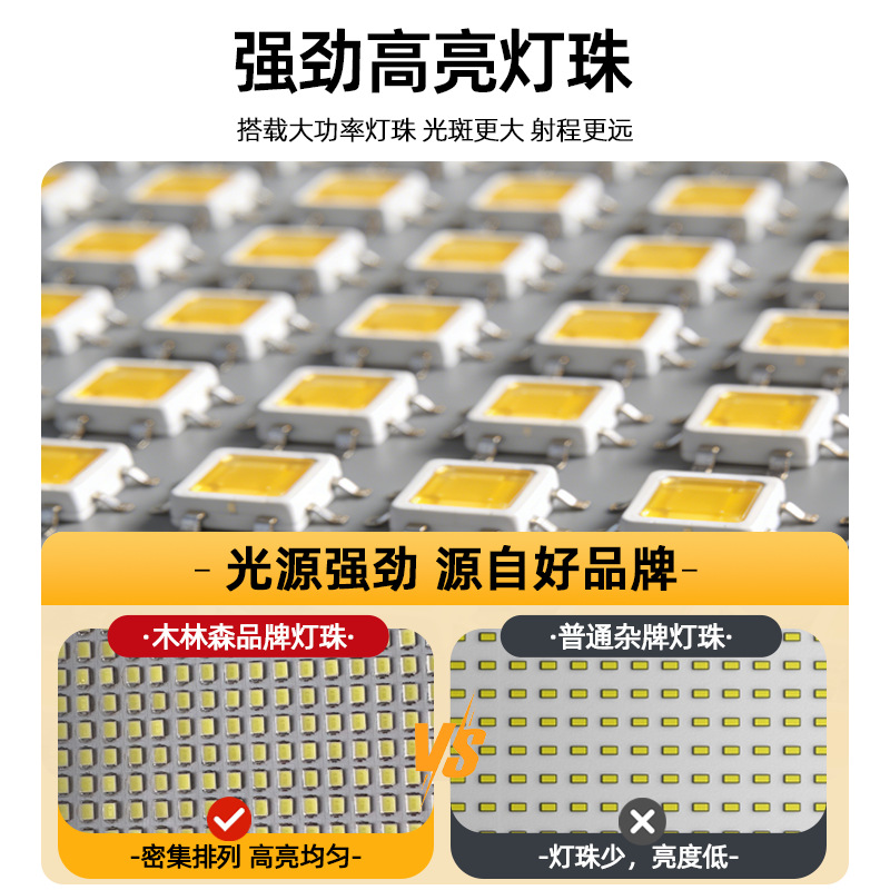 Reflector LED para Obras de Construcción, Linterna de Búsqueda para Exteriores, Resistente al Agua, Cuadrado, de Alta Potencia, Lámpara de Iluminación para Ingeniería