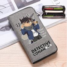 名侦探柯南钱包男大学生女卡通学生卡包儿童男童潮流帆布零钱包长