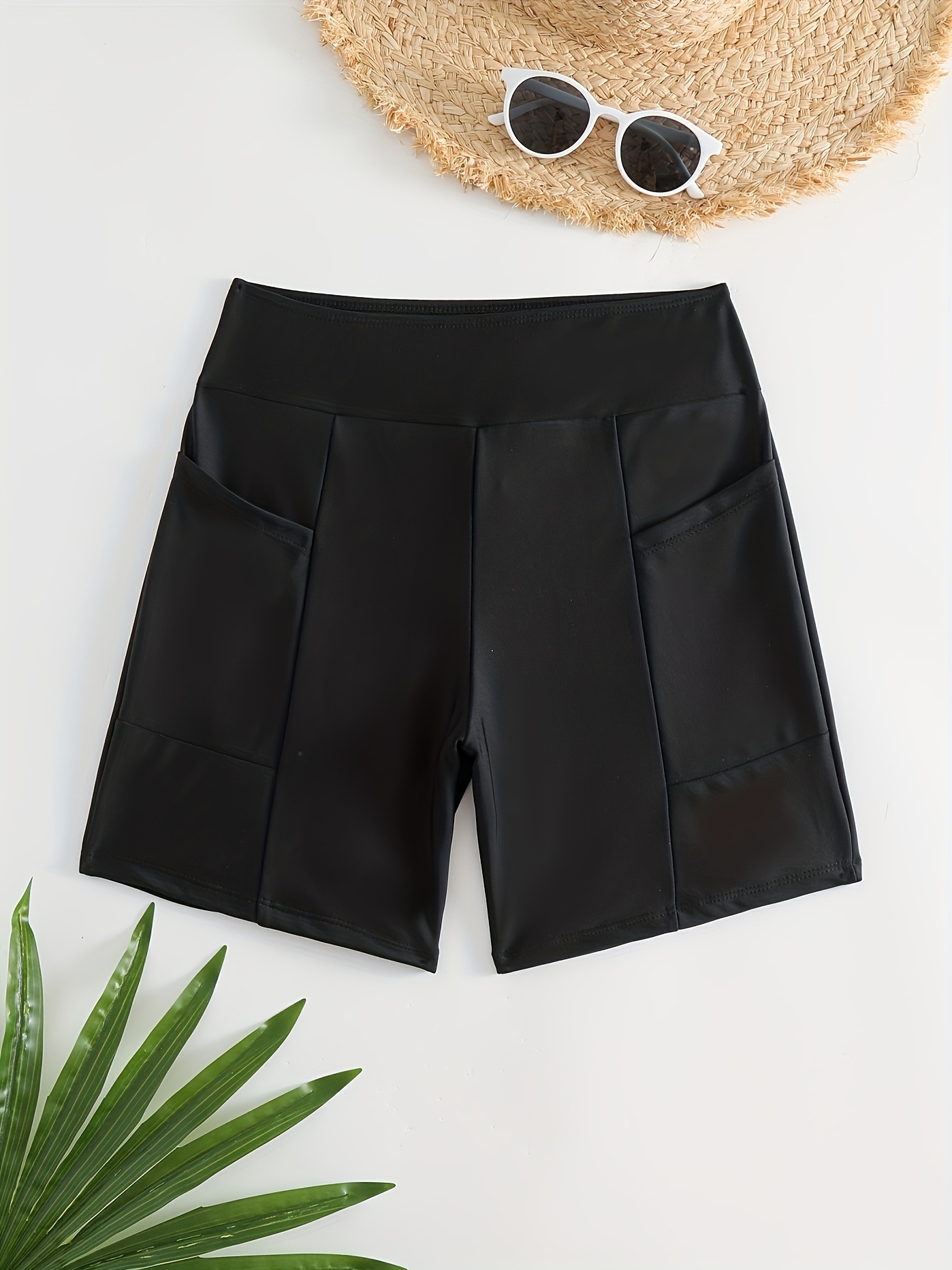 Pantalones de baño negros de talla grande para mujer Pantalones de baño europeos y americanos gordos mm tallas grandes Pantalones de baño transfronterizos de comercio exterior Pantalones de baño al por mayor