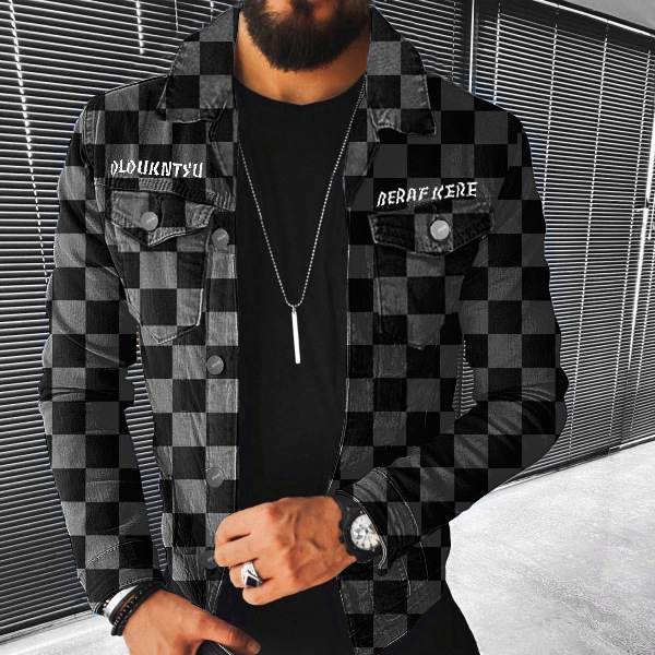Herren Workwear Jacke Mit Karomuster Und Vielen Taschen_voghion.com