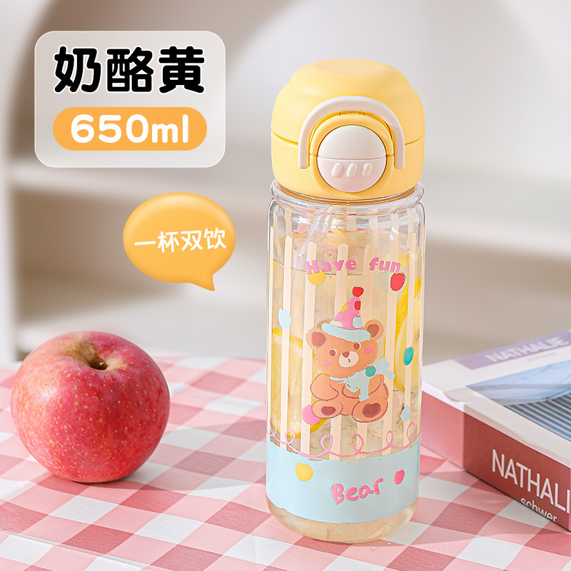 女性用ウォーターカップ新モデル 2025 高品質ポータブル子供と学生漫画特別な高温耐性夏のプラスチックポットカップ|undefined