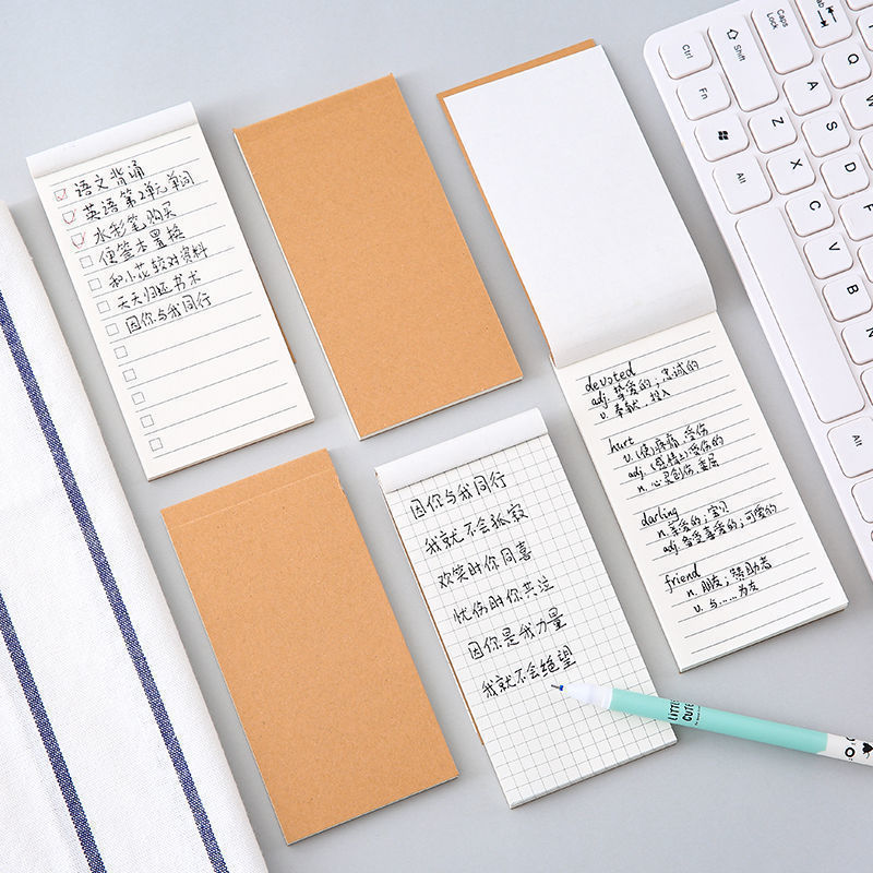 Note book Small Note Book carry-on grid checkered list creative Kraft paper todo this plan book