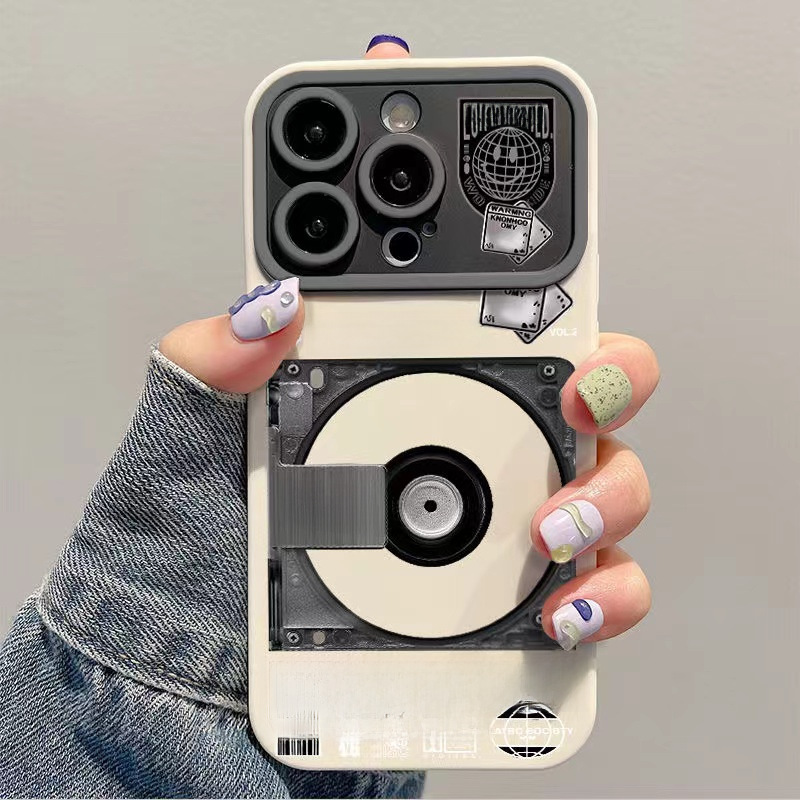 Record CD large window suitable for Apple 14promax mobile phone case iPhone13 advanced 12 domestic 15 couple model